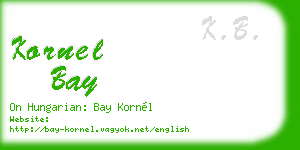 kornel bay business card